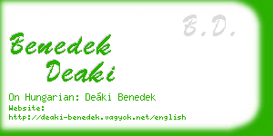 benedek deaki business card